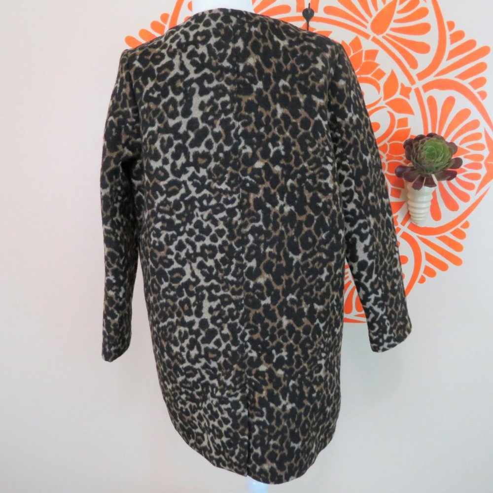 Joe Fresh Long Faux Leopard Coat M - Picture 3 of 3